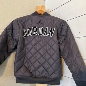 Jordan Gray Bomber Jacket with Quilted Design